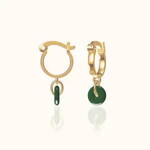 Green Jade Hoop Earrings