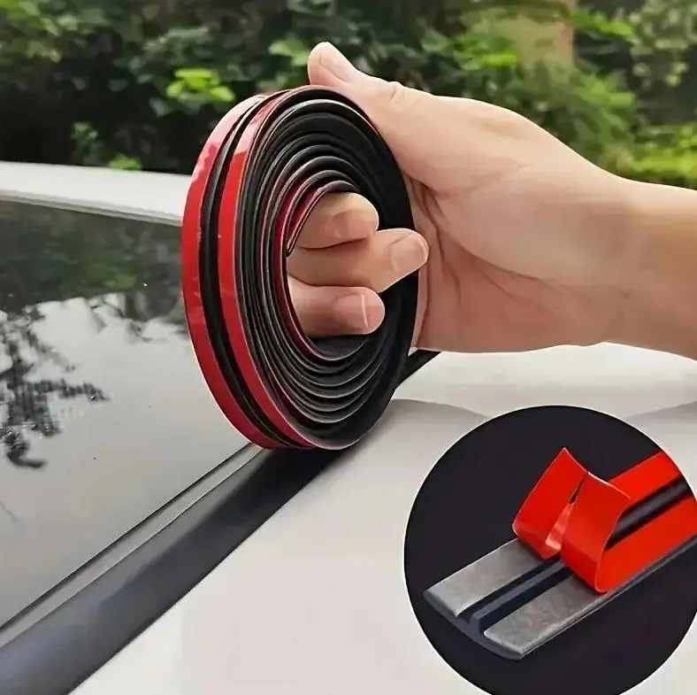 2pcs 10FT Car Rubber Seal Strip – T-Type Adhesive Weather Stripping for Door, Trunk & Windshield, Waterproof Dustproof Noise Reduction