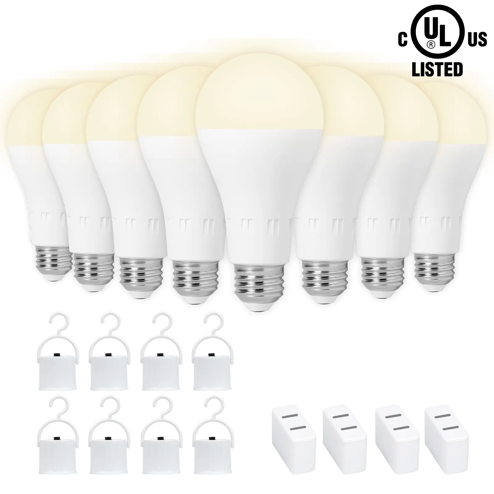 JackonLux Rechargeable Emergency Light Bulbs A21, Camping Lamp Battery Powered LED Light Bulb 3000K Daylight E26 E27 120 Volt 12W 60W Equivalent with 2000mAh for Home Power Outage Camping Hurricane incandescent light emergency light bulb