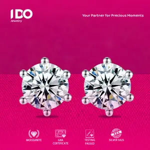 [Live Sale] E02 Silver Sterling S925 Moissanite Earrings I DO Jewelry Women Accessories Elegant Beautiful Luxury Adjustable Beautiful and Luxurious No Fade No Rust with 1 Year Guarantee Passed Diamond Selector
