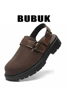 BUBUK Men's One-Step Slip-On Bunion Shoes, Casual Outdoor Fashion Sneakers, Comfortable PU Leather Loafers for All Seasons