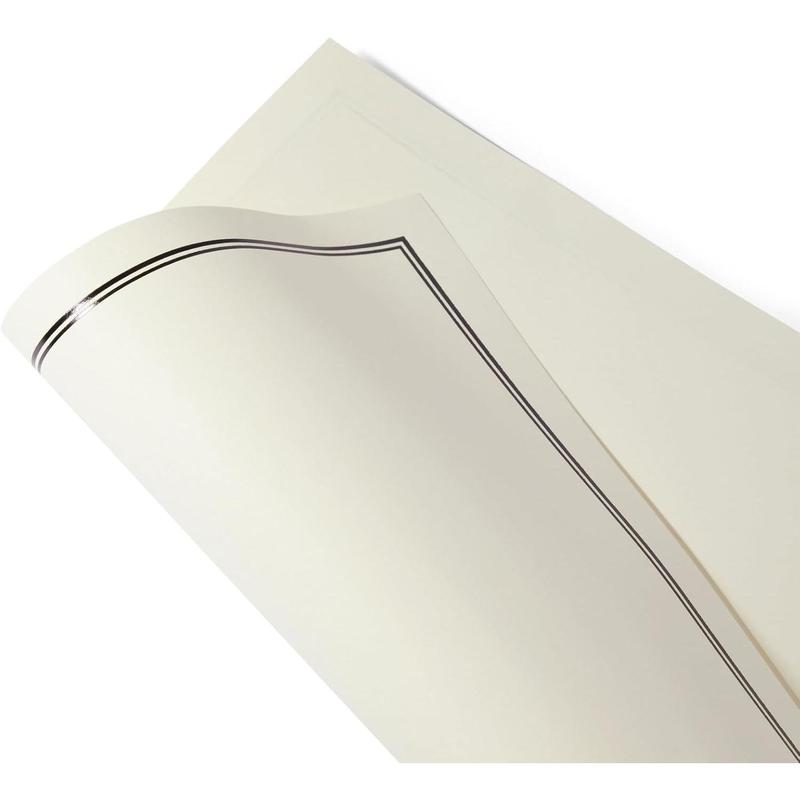 72 piece stationery set for writing letters with 48 ecru and black border paper sheets and 24 envelopes (8.5 x 11 in) Home Office