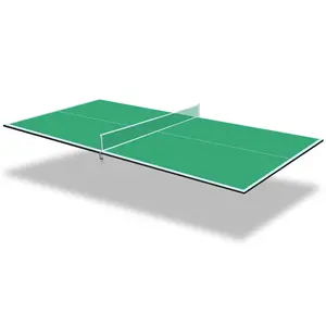 8ft Green Mid-Size Ping Pong Conversion Top Foldable & Portable Table Tennis Table Top for Indoor Games