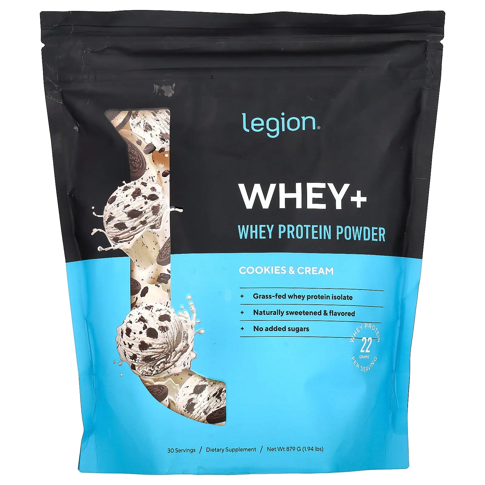 Legion Athletics Whey+, Whey Protein Powder, Cookies & Cream, 1.94 lbs (879 g)