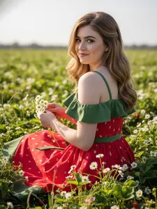 Plus Size Cute Strawberry Dress Aesthetic Summer Look with Bow and Ruffle Trim Sleeveless Vintage Style Retro Stage Boho Bohemian Casual Casual Wear