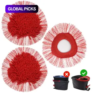 Mop Replacement Head, 3 Counts Reusable Spin Mop Replacement Head, Washable Microfiber Pads for Mopping Floors, Household Essentials #GLOBAL PICKS