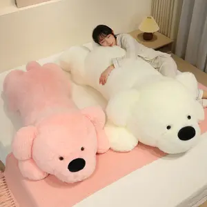 Large Dopa Bear Pillow 80cm-130cm, Huggable Stuffed Animal, Multi-Color, Soft Long Fur PP Cotton Filled, Perfect Gift for Valentine's Day