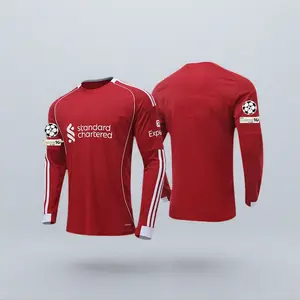 25/26 jersey, football jersey, long-sleeved jersey, fan version, fan edition, home game, long-sleeved T-shirt, sportswear, football sportswear