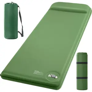 Self-Inflating Sleeping Pad with Built-in Foot Pump, 3" Memory Camping Mattress Pad, Quiet & 9.5 R-Value Insulated Sleeping Mat Camping Essential Gear for Car Tent Camping