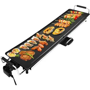 Electric Nonstick Extra Larger Griddle Grill-35" Teppanyaki Grill BBQ with Adjustable Temperature &Insulated Handles for Indoor/Outdoor