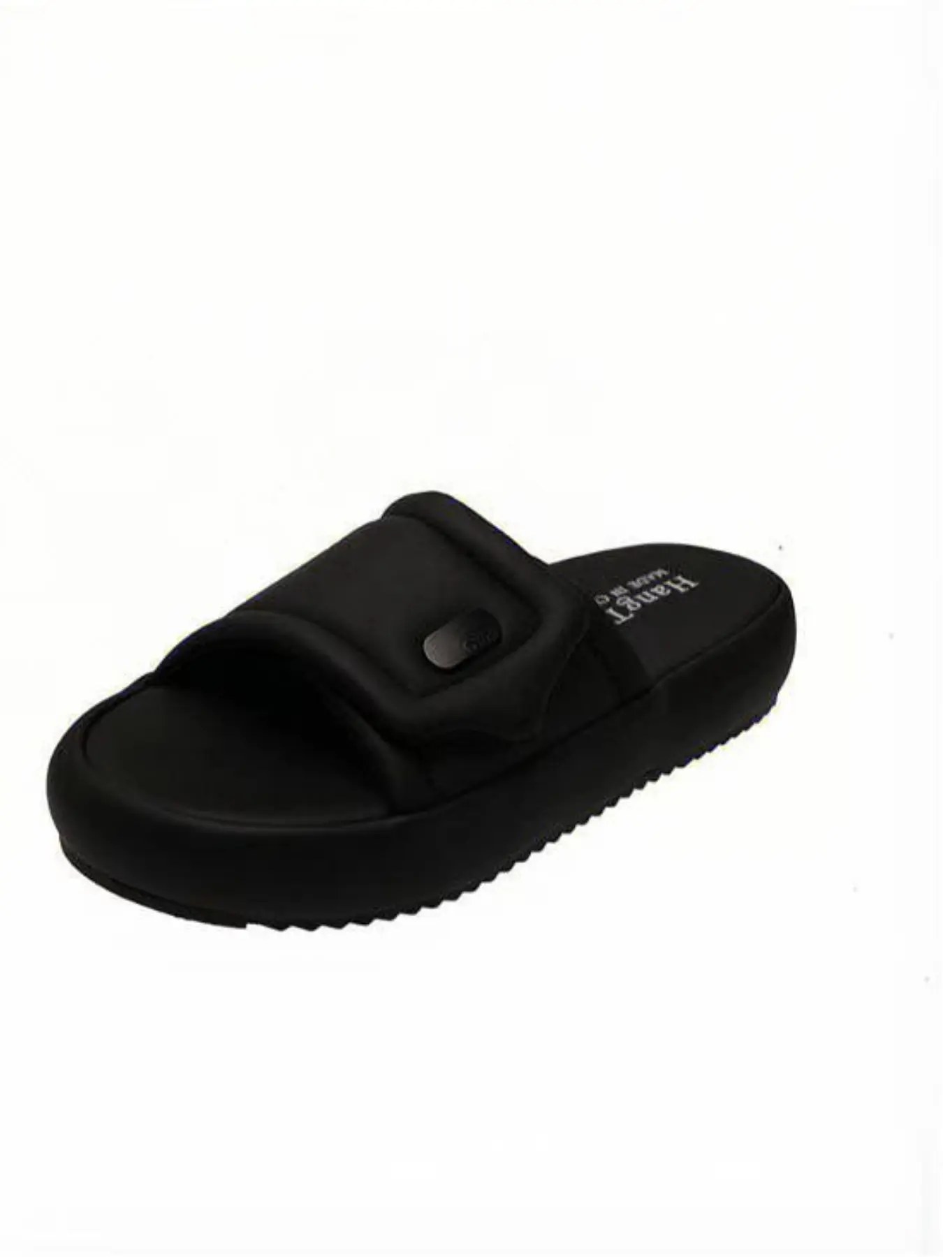 Soft PU Leather Slippers, Fashionable Plain Design, Comfortable Indoor & Outdoor Wear, Spring & Fall Footwear, Less Than Ankle Height