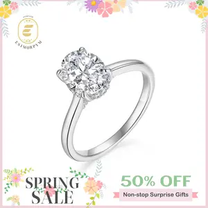 EOM 2CT Princess Cut Cubic Zirconia Hidden Halo Ring for Women D VVS1 Stackable 14K Gold Plated Lab-Created Hypoallergenic Wedding Engagement Anniversary Gift Fine Jewelry Solitaire Ring men's Mother's Day Gift