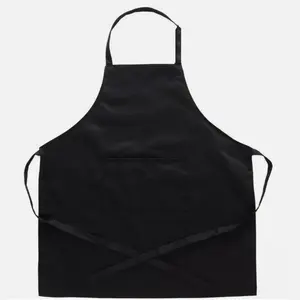 Solid Cooking Solid Apron Unisex Black for Restaurant Waiters