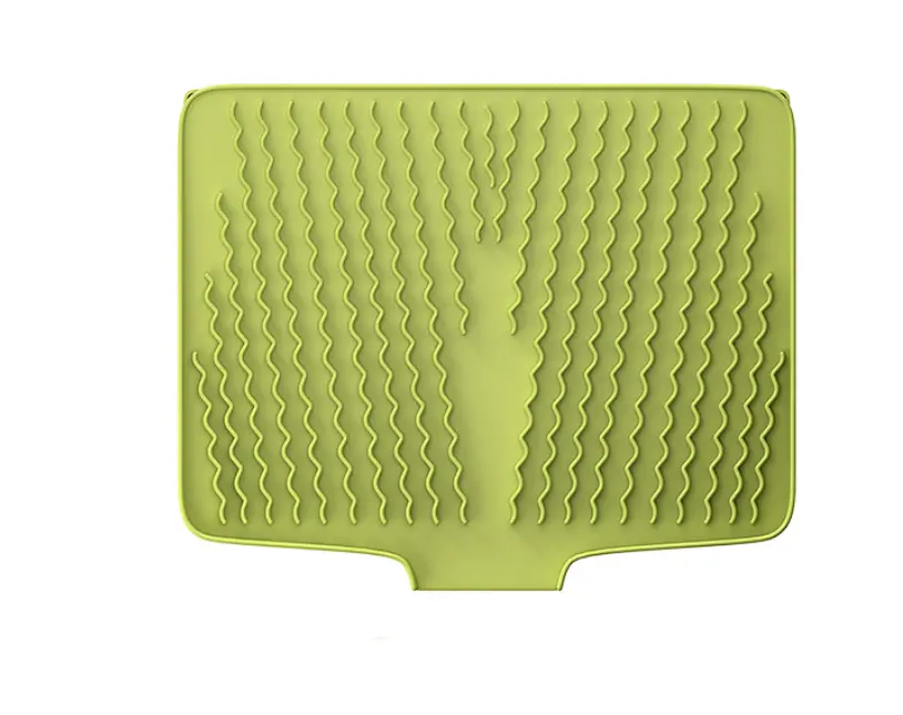 Silicone Dish Drying Mat with Built-in Drain Lip - Hygienic Drying Pad - Sturdy Compact Easy to Clean Tray Protects Surfaces Prevents Water Build Up - 23 X 17