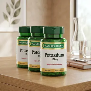 Natures Bounty Potassium 99 mg Supplement, Potassium Gluconate Caplets for Muscle Heart and Fluid Balance Support, Gluten Free, 100 Vegetarian Caplets