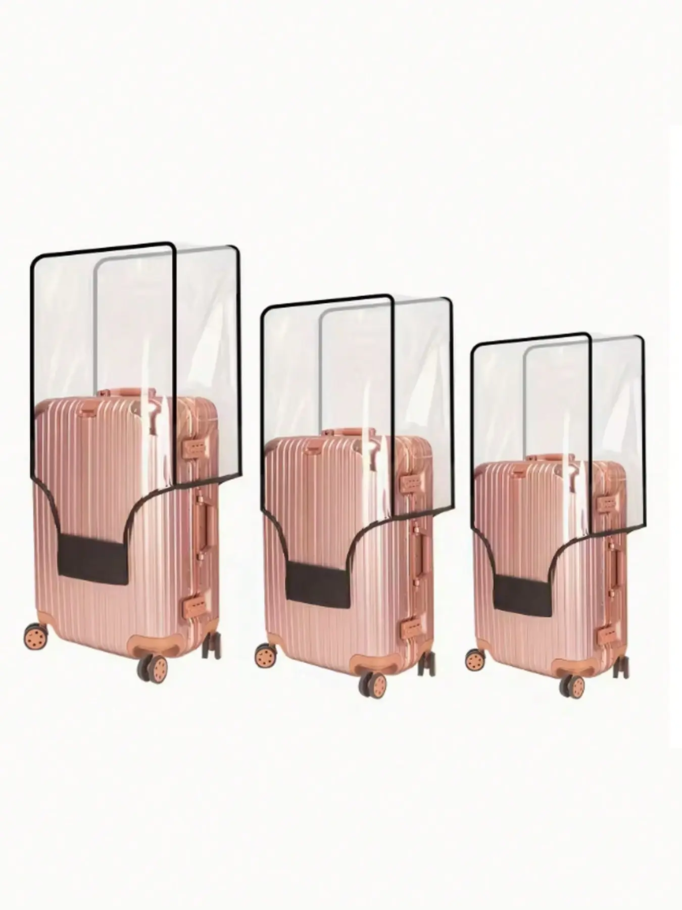 1 transparent luggage cover, Versatile travel accessory, waterproof and dustproof, thickened PVC anti-scratch, luggage protection bag, wrinkle-resistant, durable, multiple sizes, firm edges, PVC Luggage Covers, Luggage Accessories