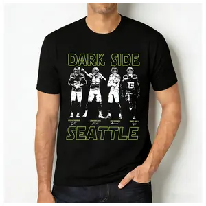 100% Cotton Dark Side 12 Seattle Football T-Shirt, Unsiex Seattle Seahawk Tee, Game Day T-Shirt, Football Fan Champion Pride Gift