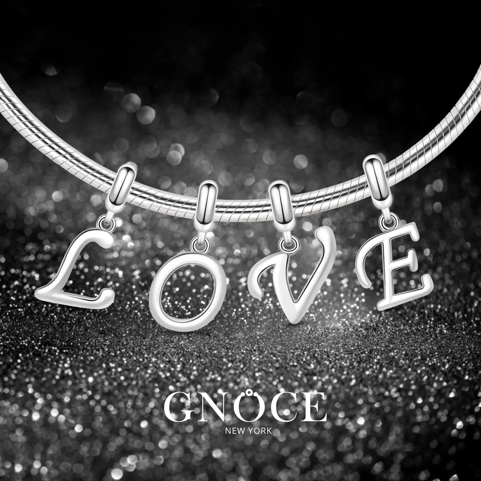 GNOCE A-Z Letter S925 Charm Pendant for Bracelets or Necklaces Personalized Alphabet Letter Shaped Silver Charm, 1 Piece Alphabet Charm for Women & Girls for DIY Jewelry, Trendy Matching Exquisite DIY Jewelry Gift