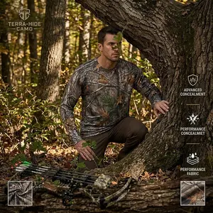 Men's Lightweight Camouflage Hunting Shirt - Long Sleeve Camo Shirt for Fishing Hiking Camping Outdoor Activities Breathable Comfortable Durable Quick-Dry Fabric Perfect for Adventure Tactical Gear