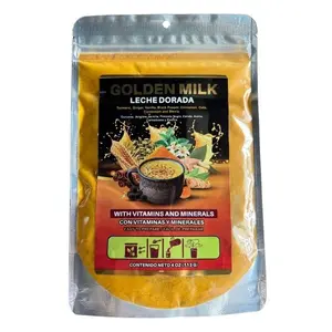 Golden Milk Powder - Natural Turmeric Latte with Ginger & Cinnamon | Anti-Inflammatory Superfood | Leche Dorada con Cúrcuma, Jengibre y Canela | Natural and Antiinflammatory | 4 oz Powder with Vitamins and Minerals