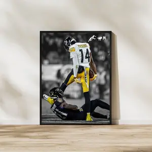 George Pickens Steelers Art Print Football Poster. NO FRAMED
