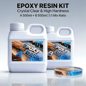 1000ML Epoxy Resin for DIY Art, High Transparency and Self-Blistering, Ideal for Jewelry Making and Transparent Surface Treatment
