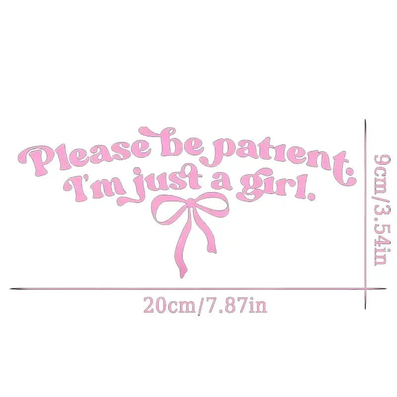 【Summerfinds】Joytutus Coquette Car Decal, Pink Bow Vinyl Window Sticker with "Please Be Patient I'm Just a Girl" Design, Cute Girly Car Accessory for Car Decor