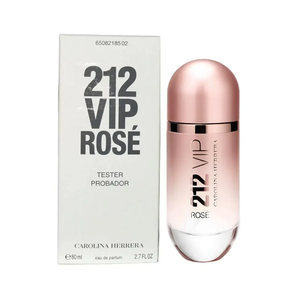 Carolina Herrera 212 VIP Rosé NYC Eau de Parfum 2.7 oz Tester | Sparkling Floral Fruity Women's Perfume | Champagne Rosé & Peach Blossom