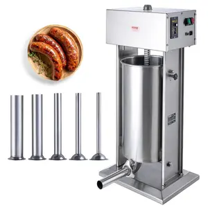 VEVOR Electric Sausage Stuffer, 25 L/ 55 LBS Vertical Meat Stuffer, 400W Motor, Stepless Speed Control and Foot Pedal, Made of Food-grade 304 Stainless Steel, 5 Stuffing Tubes for Home, Commercial