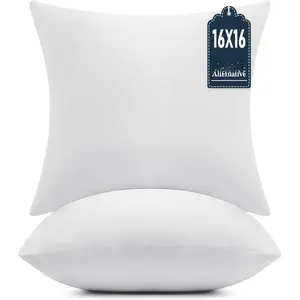 (R) 16x16 Throw Pillow Inserts Set of 2 - Supportive &  Down Alternative Pillow Forms for Couch, Sofa & Bed, Indoor Decorative Cushion Stuffer