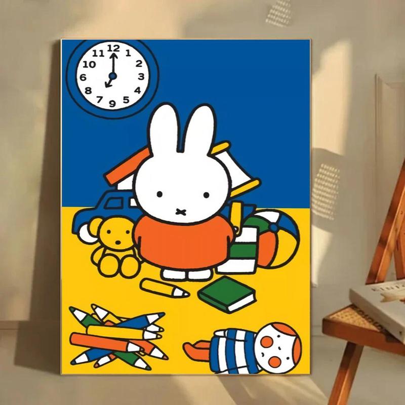 Cute Classic Dutch Cartoon Character M-Miffy Poster HD Printed Poster With Ultra-clear Resolution Waterproof And Moisture-proof Suitable For Bedroom Living Room Bar Restaurant Cafe Wall Decoration As Gift