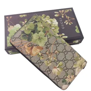 Pre-owned GUCCI GG LEATHER Crossbody Bags Supreme Blooms Print Zip Around Wallet QG602