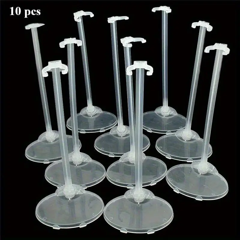 10PCS Transparent Stand Support For Dolls Clear Color DIY Products Toy Figure Display Holder Prop Up Mannequin Model