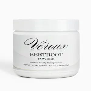 Véroux Official Beetroot Powder - Supports Healthy Blood Pressure & Circulation - 3.44oz Dietary Supplement - Made with Beet Root, Hibiscus, & Apple Juice Powder - Ideal for Post-Workout Recovery - Made in the USA