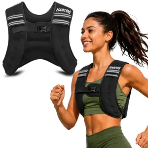 HARCOS Weighted Vest for Men & Women – 6LB, 8LB, 10LB, 12LB, 16LB & 20LB Adjustable Neoprene Weight Vest with Iron Sand Filling, Reflective Straps, Secure Buckle & Elastic Side Bands for Running, Walking, Strength Training