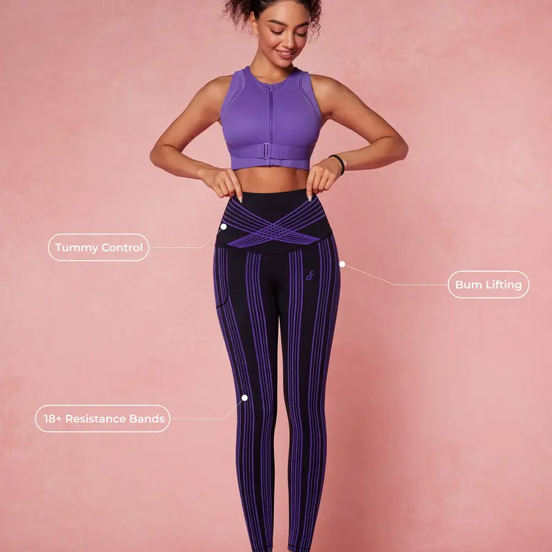 Fanka PowerBand Resistance High Intensity Leggings - Reversible Wear, Activewear Bottoms, All Seasons Gym Workout Leggings for Fitness,summerwins