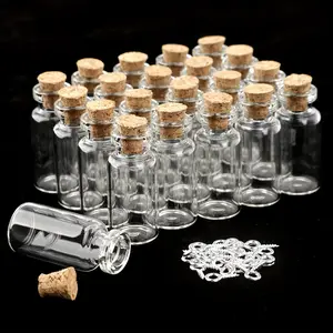 Mini Glass Bottles Set - 128pcs Mini Glass Bottles with Cork Stoppers, 25pcs 2mL Spell Jars & Eye Screws, 3pcs Funnels for Home Decor Containers Perfume