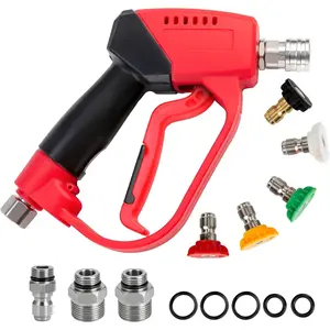 Short  Washer  5000PSI,High  Washer  with 5 Spray Nozzle Tips, 3/8" Quick Connect Plug and M22-14/15mm Fittings, Power Washer  Compatible with  Cannon,12 GPM