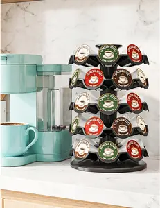 EVERIE Coffee Pod Storage Carousel Holder Organizer Compatible with 40 Keurig K-Cup Pods for Coffee Bar Kitchen Countertop