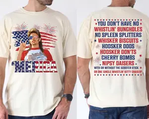 Joe Dirt Merica 4th Of July Shirt, Funny Merica Fireworks T-Shirt, Patriotic Independence Day Tee, America USA Flag Graphic Shirt