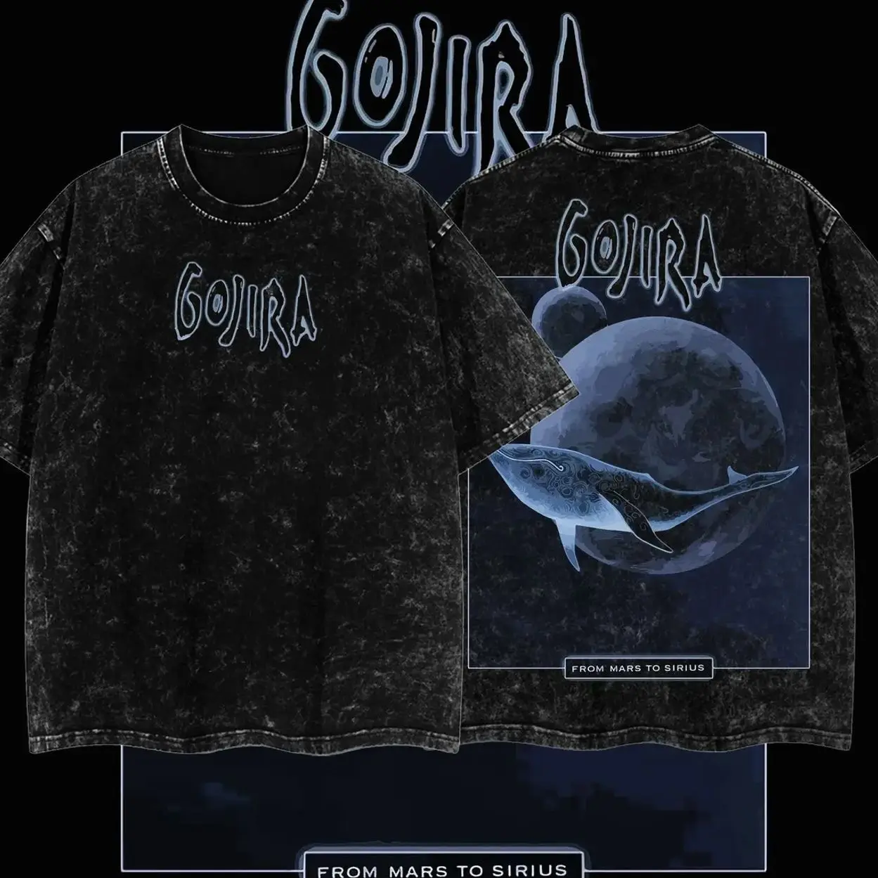 Gojira - From Mars to Sirius Collage Heavy Metal Shirt, Unisex Oversize Washed Heavyweight Cotton T-shirt, Gift For Fans, Gift For Music Lovers 1RE