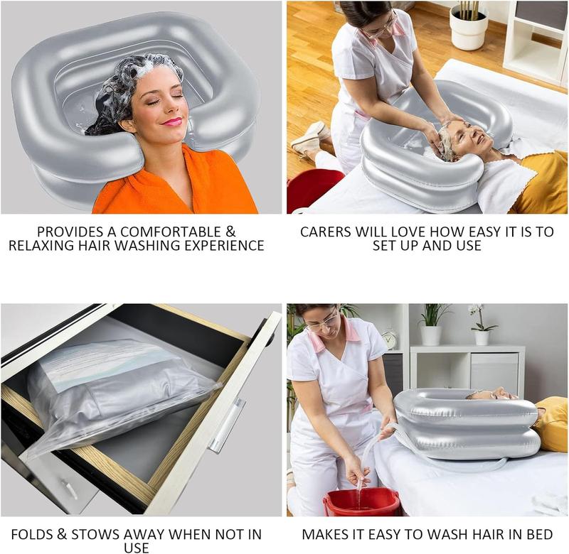 Inflatable Hair Washing Shampoo Basin, Portable Hair Washing Bowl for Bedridden, Disabled, Injured, Elderly, Hair Shampoo Bowl for Dreadlocks and at Home Hair Washing Sink