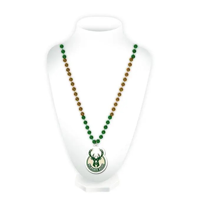 Rico Global Medallion Milwaukee Bucks Bead Necklace