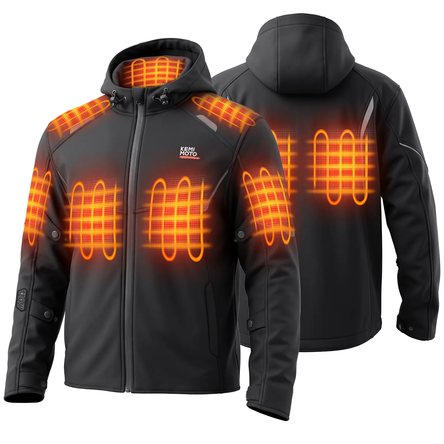 KEMIMOTO Men's Heated Motorcycle Riding Jacket with 77WH Battery, 6-15H Heating Time, CE 1 Protection Sports Outerwear