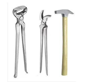 3 PCS Farrier Horse Hoof Care Kit – Professional Hoof Nippers, Clincher & Hammer – Trimming, Shoeing & Hoof Maintenance Tools for Horses, Ponies & Donkeys – Durable Steel Blacksmith Farrier Tool Set