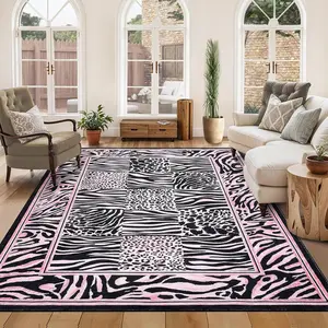 Animal Print Non-slip Floor Mat, Leopard Print Rug, Rectangle Home Decorative Carpet, Soft Comfortable Rug for Living Room Bedroom, Home Decor