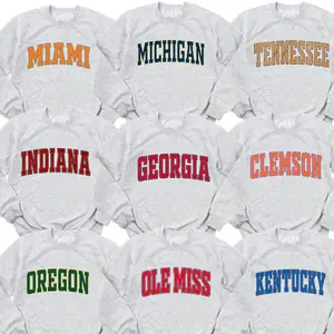Vintage College Crewneck Sweatshirt – Ash Grey, Custom University Team, Game Day Outfit, Retro Varsity Style, Unisex Heavy Blend Pullover, Menswear & Womenswear