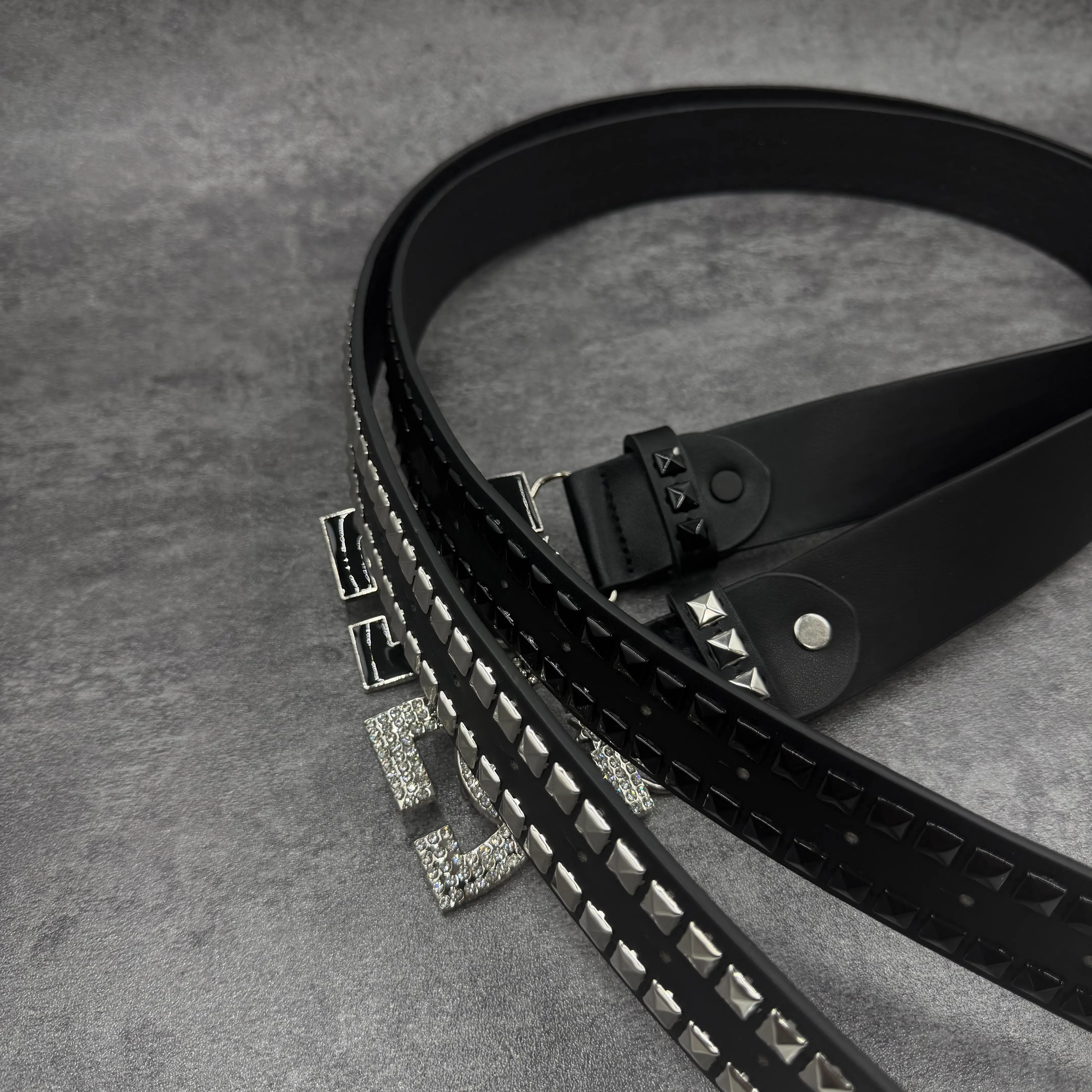 Rhinestone Western Heavy-Duty PU Leather Waist Belt - Decorated with Pyramid Studs, Rivets, Waist Chains, Punk Streetwear Jeans Accessory with Cowgirl Vibe, Durable Hardware, Embellished Trim, Men's Accessories