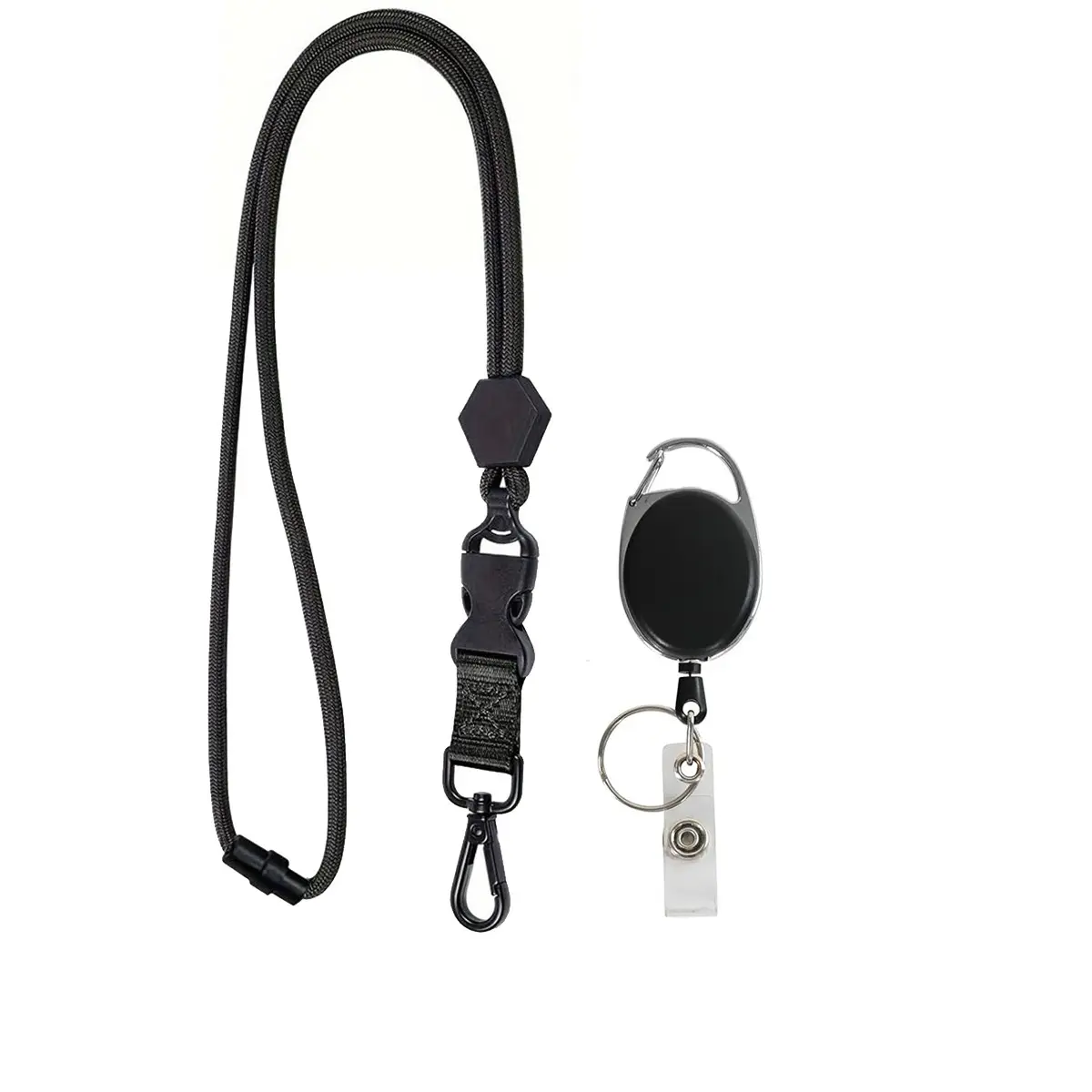Hexagonal Lanyard with Safety Breakaway Clip, Adjustable Keychain, ID Badge Holder, ID Card Lanyard, Office Gift for Men, Business Essentials