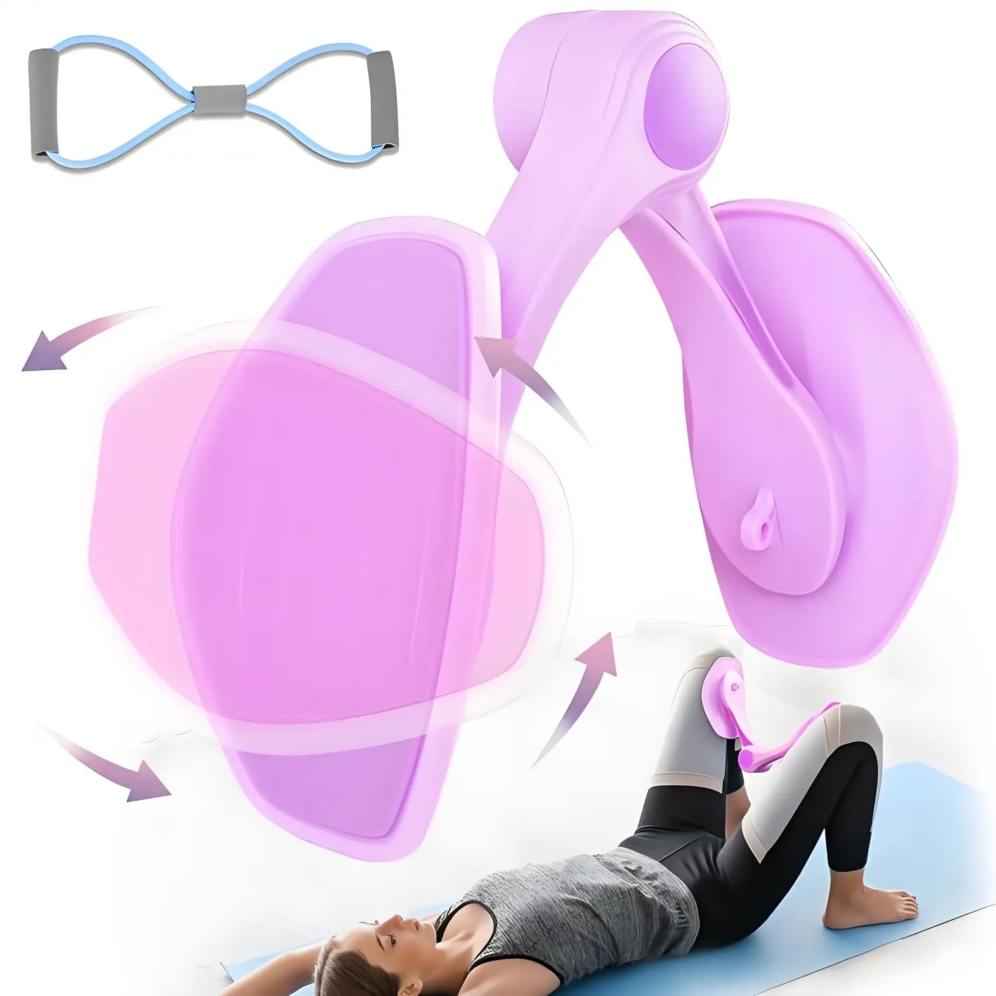 Women's Pelvic Floor Trainer & Thigh Master Exercise Equipment, Non-Electric Leg & Glute Workout Trainer for Body Shaping, Postpartum Recovery, Home Fitness Training Accessories for Women & Men